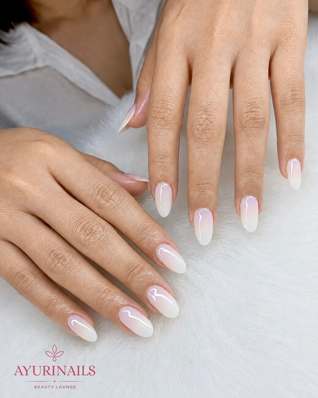 milky white ombré jelly nails, AyuriNails Beauty Lounge Makati